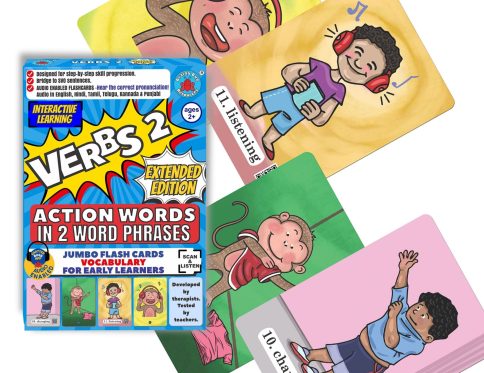 30 Action Words Level 2 Audio-enabled Verb Flashcards for Kids