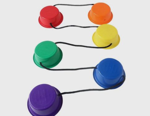 Kids Stepping Obstacle River Stones