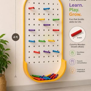 Wall-Mounted Peg Board Activity Panel
