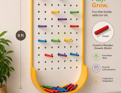 Wall-Mounted Peg Board Activity Panel