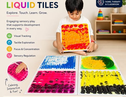 Sensory Textured Liquid Gel Tiles – Set of 5